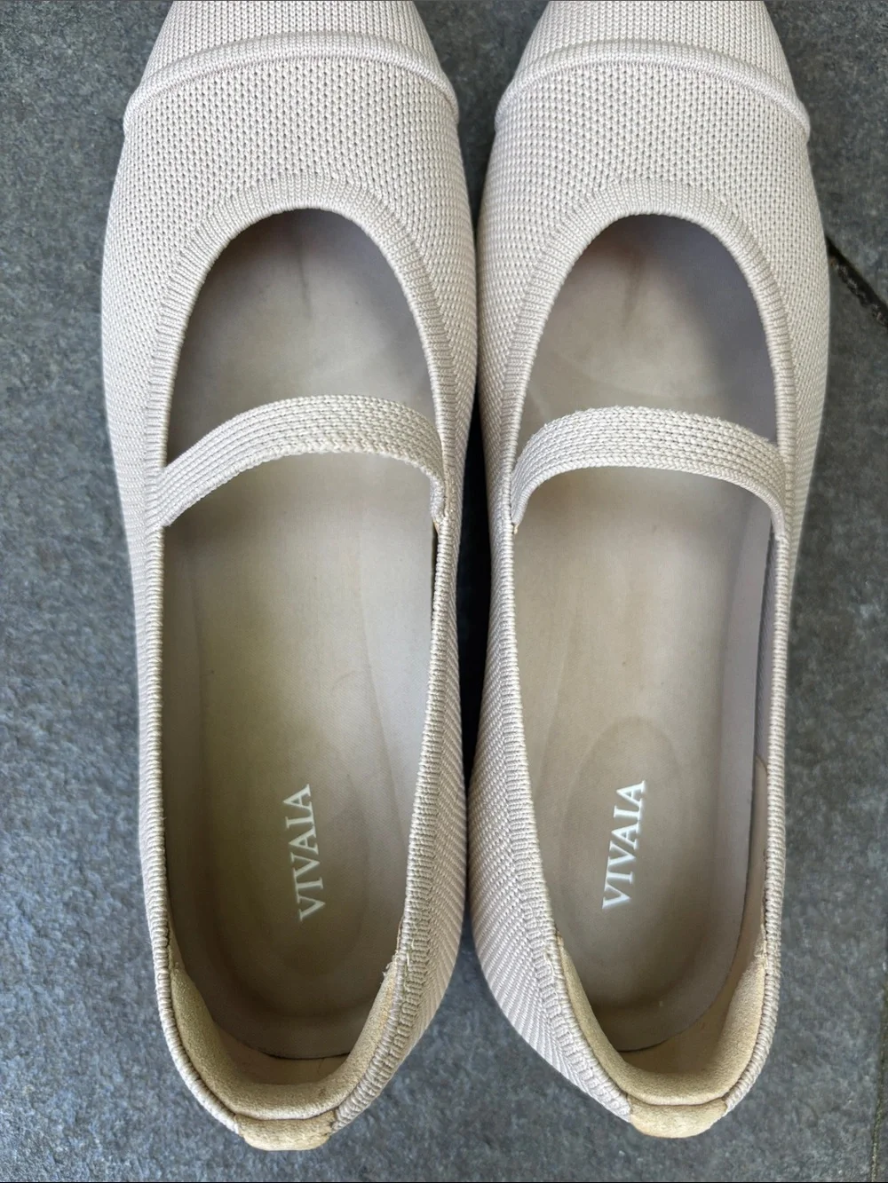 VIVAIA Women's Light Beige (nude) almond toe Mary Jane flats - Picture 2 of 10